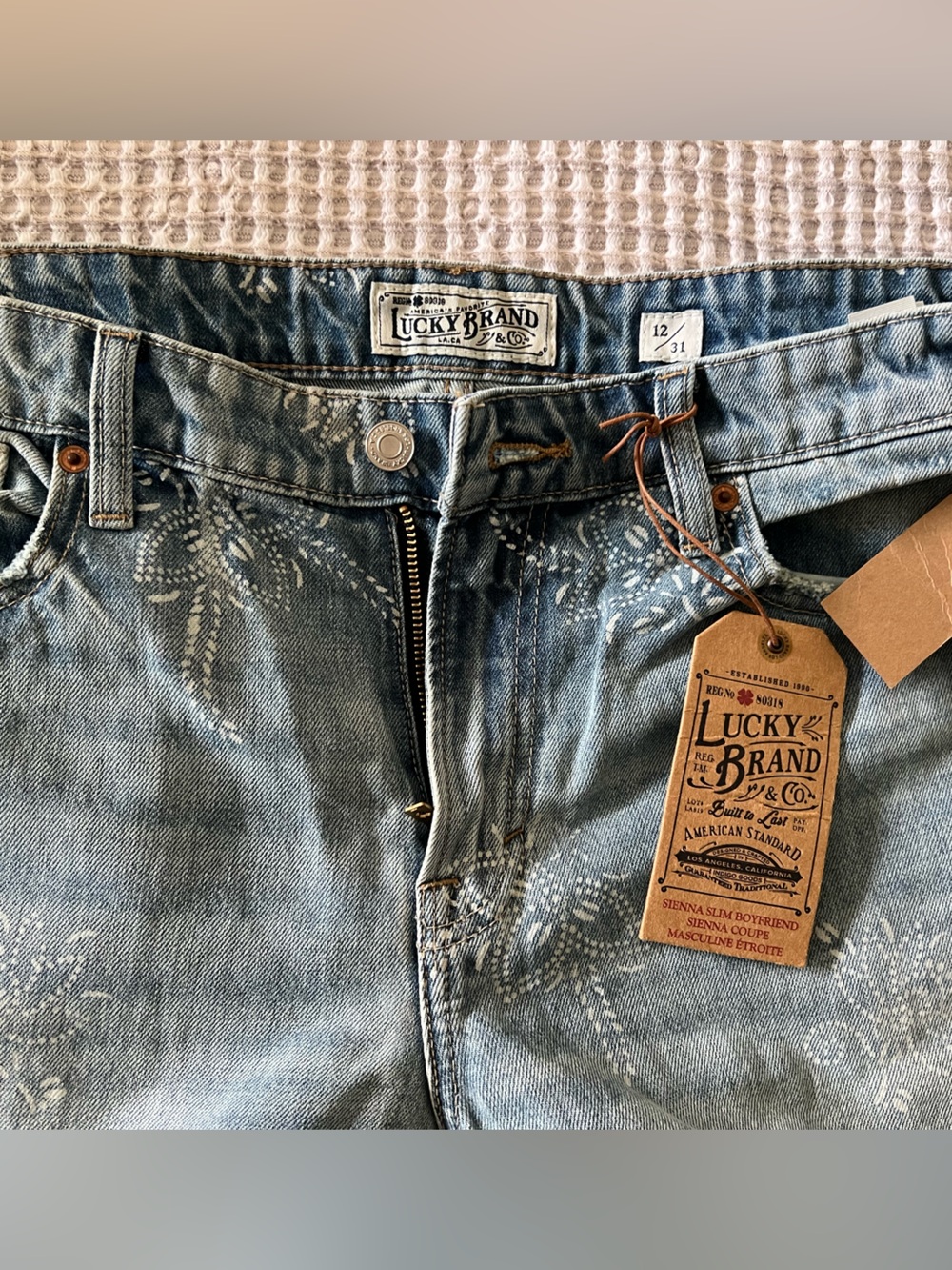 Lucky Brand Light Blue Embroidered Denim Jeans